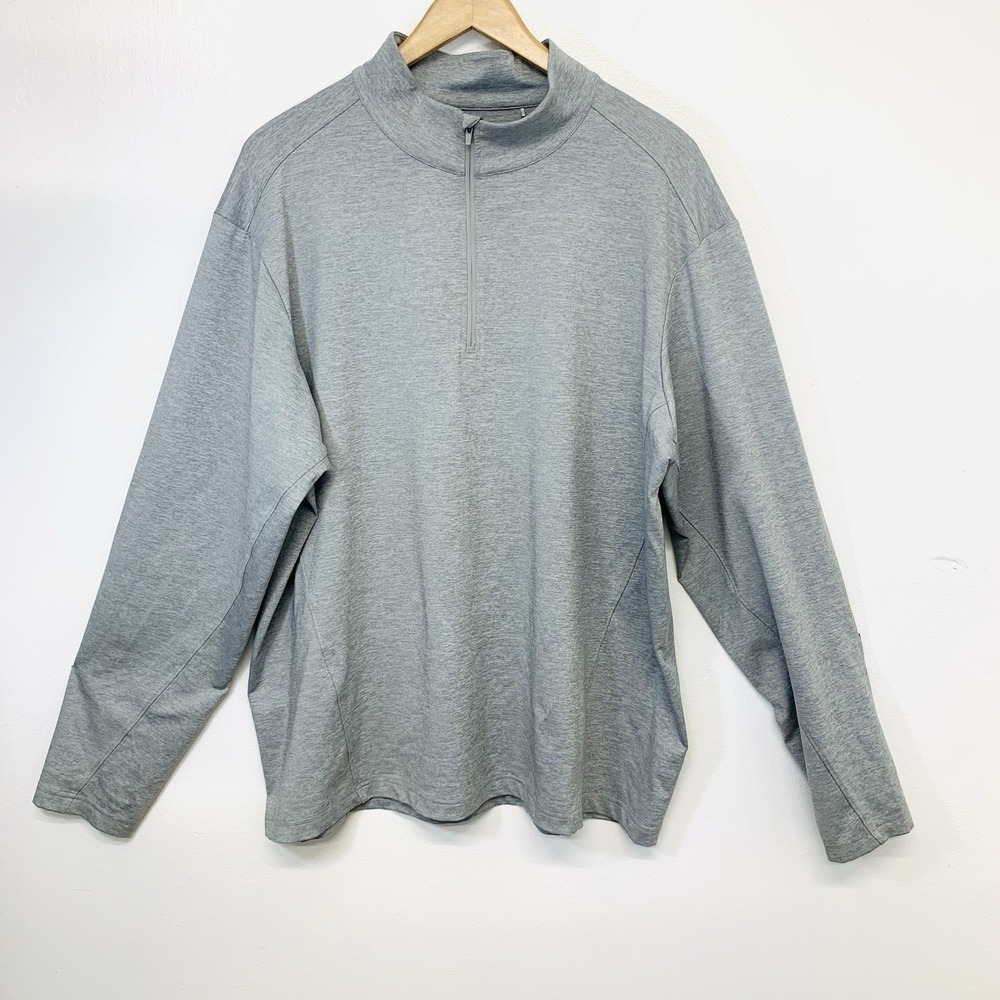 Walter Hagen Golf Polo Men 1/4 Zip XXL Gray 11 Majors Stretch Long Sleeve Travel